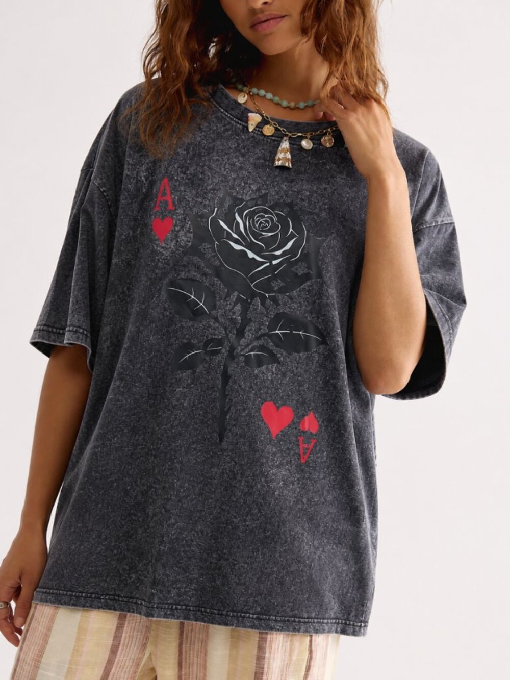 BOUTIQUE HIPPEE HARVEST MINERAL WASH ROSE TEE
